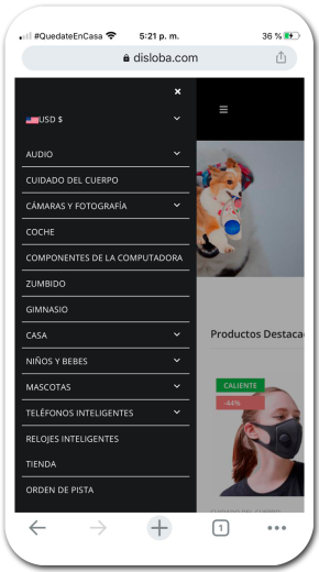 menús